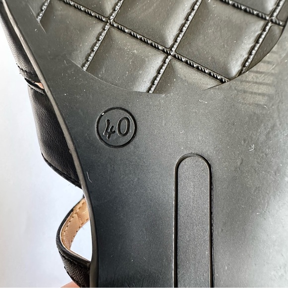 Di Donna Italy Black Leather Pointed-Toe Flats Slingback Minimalist Neutral 40 - Picture 8 of 9